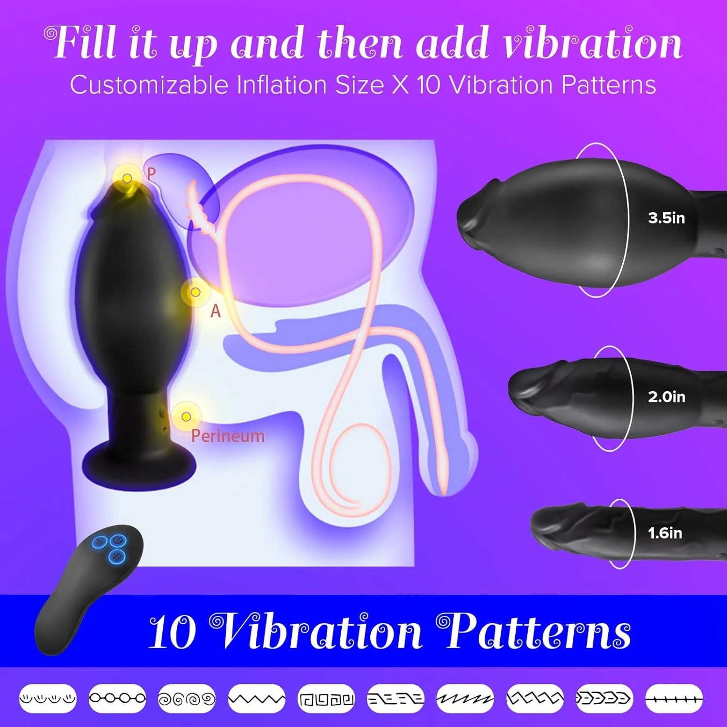 InflateVibe Prostate Vibrator & Suction Cup Dildo - Image 3