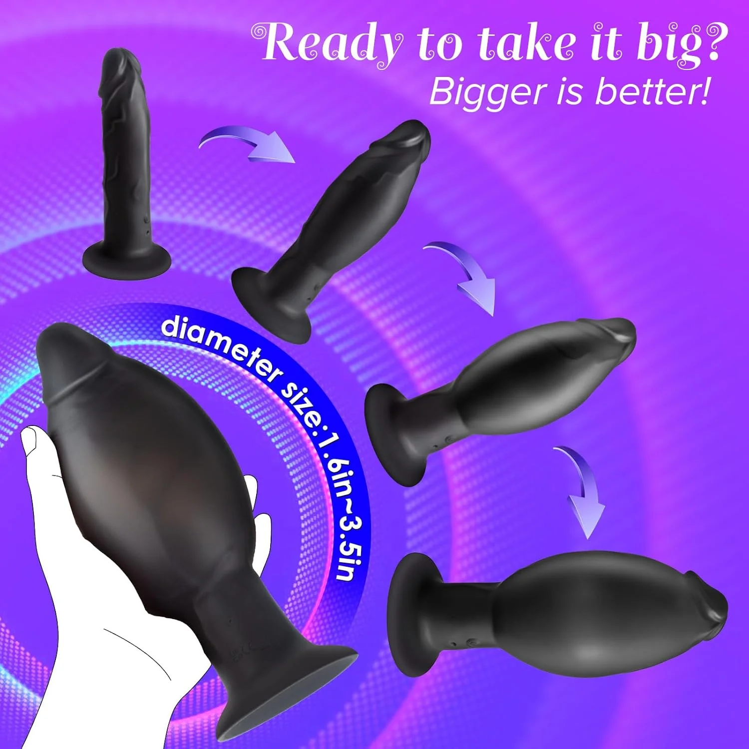 InflateVibe Prostate Vibrator & Suction Cup Dildo - Image 4