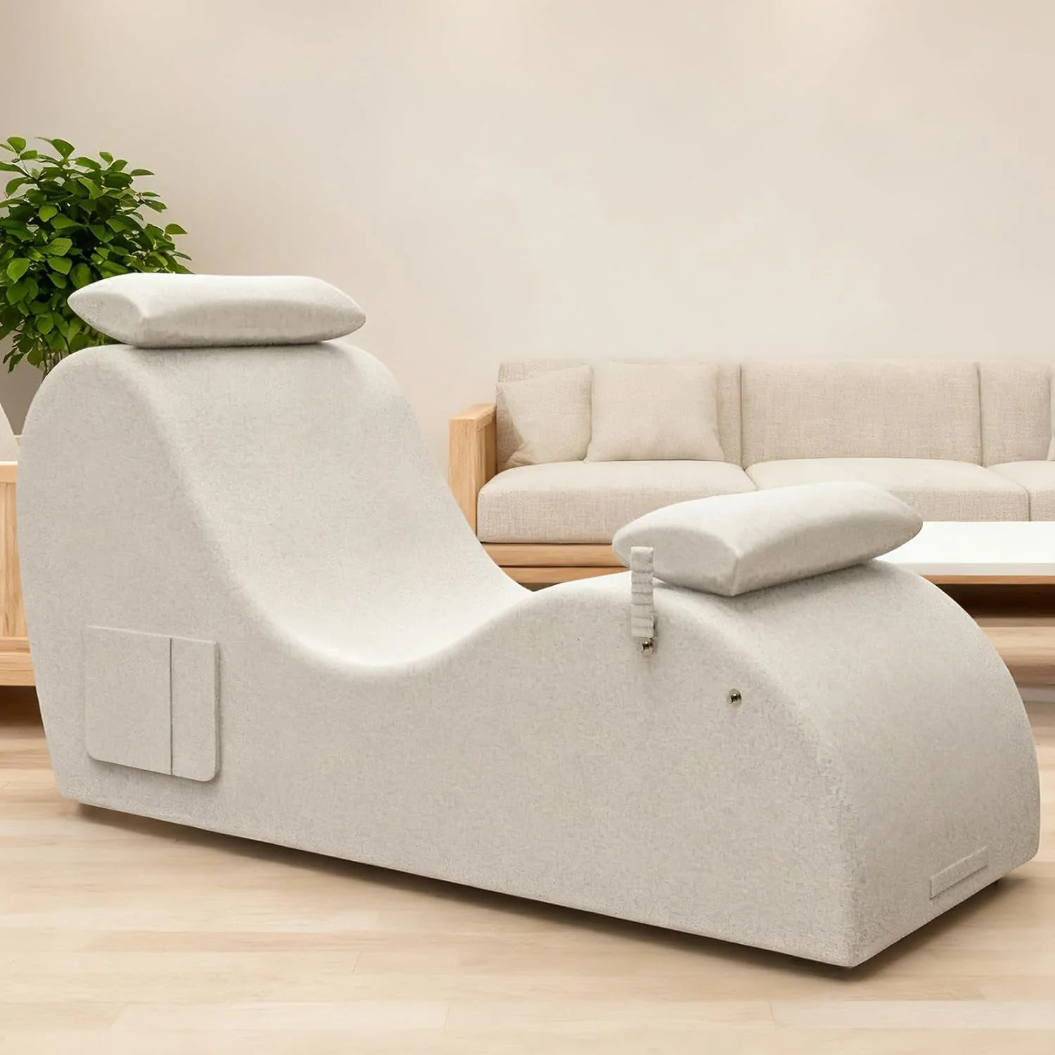 IvoryArc Light Beige Sex Chaise Lounge Chair - Image 6