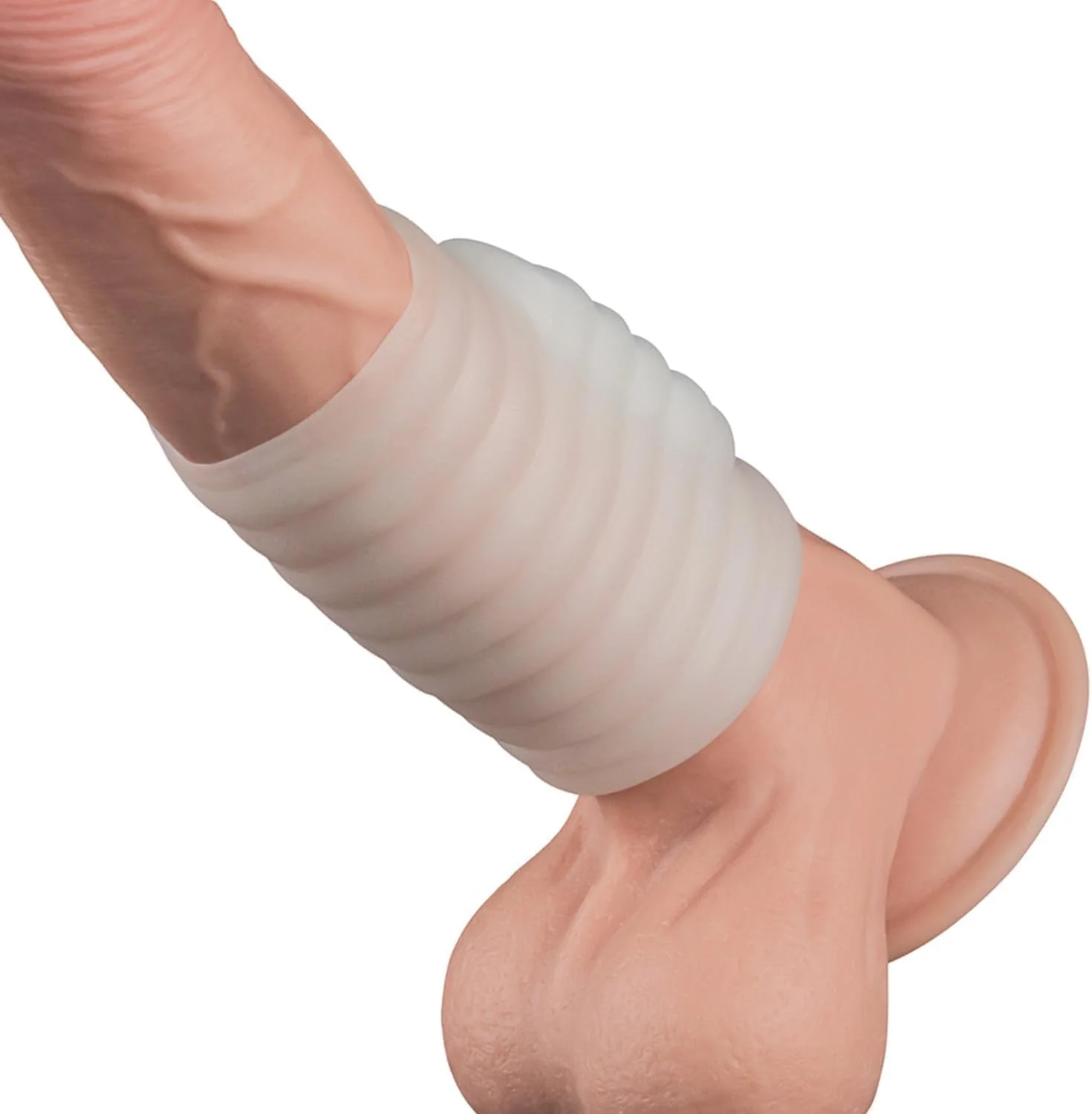 KnightFit Ribbed Vibrating Penis Sleeve - Image 2