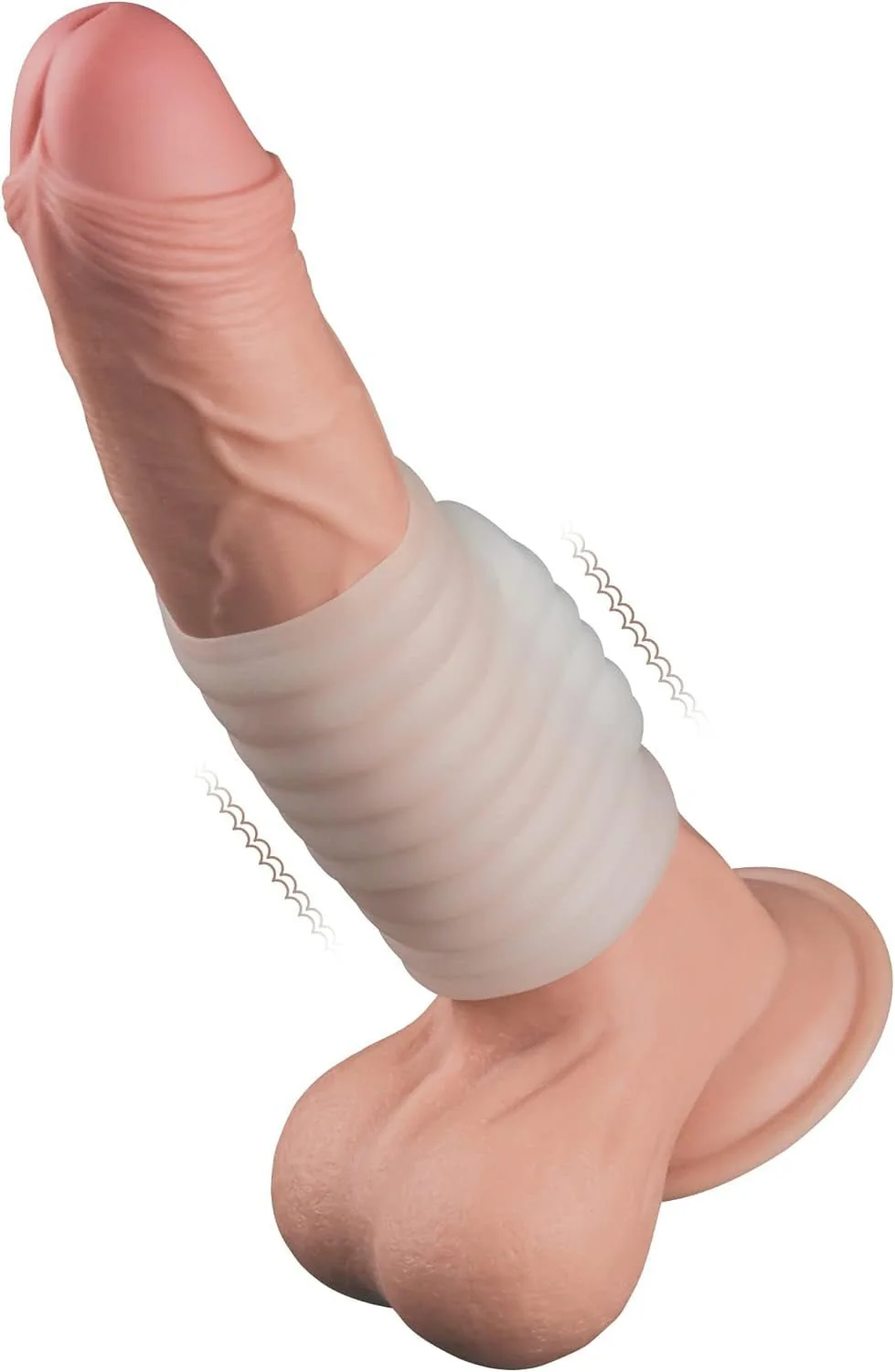 KnightFit Ribbed Vibrating Penis Sleeve - Image 4