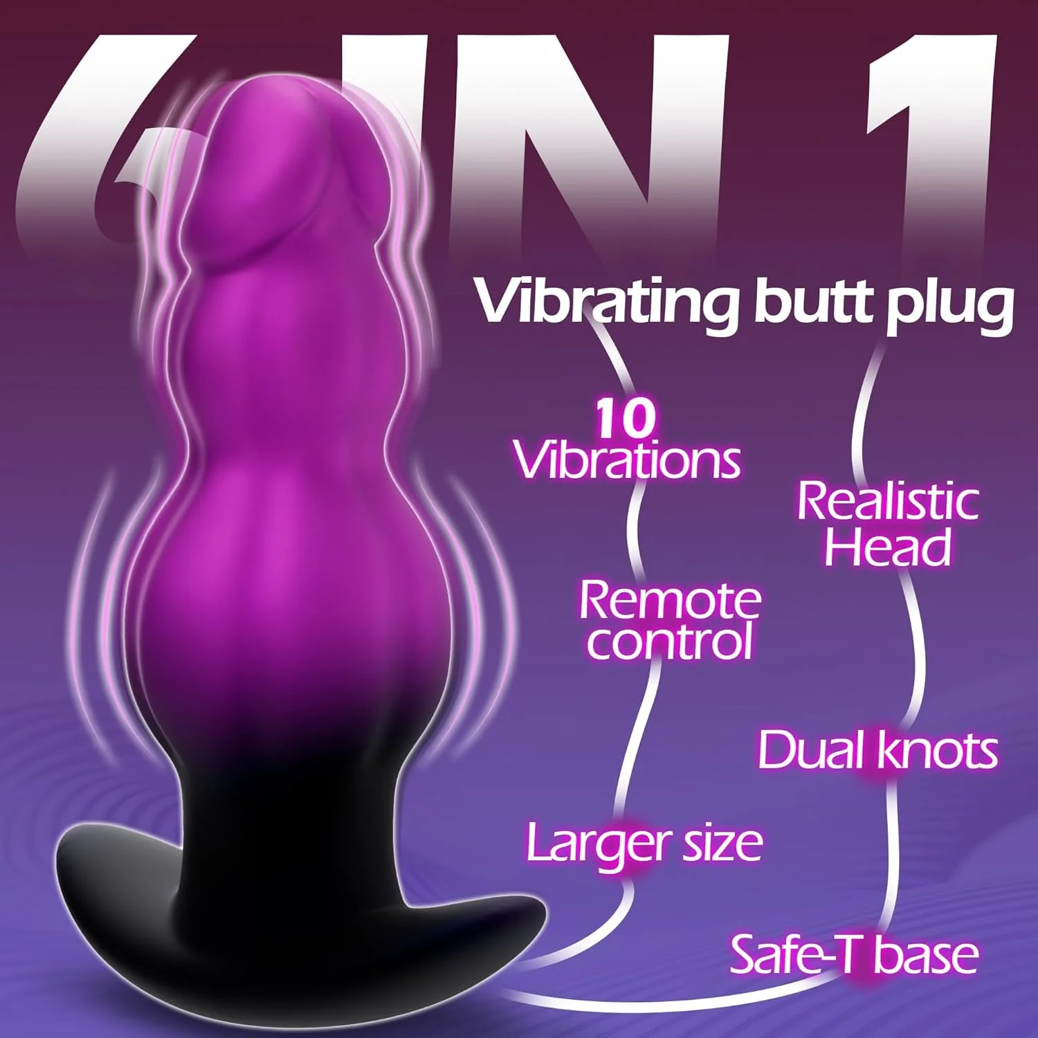 KnotRush Large Vibrating Butt Plug & Prostate Massager - Image 2
