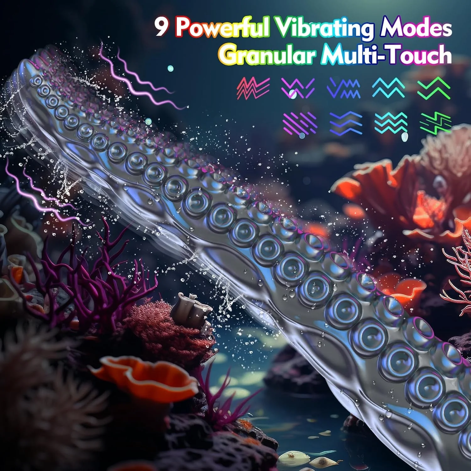 KrakenBloom 10.7" Tentacle Dildo Vibrator 9 Modes - Image 2