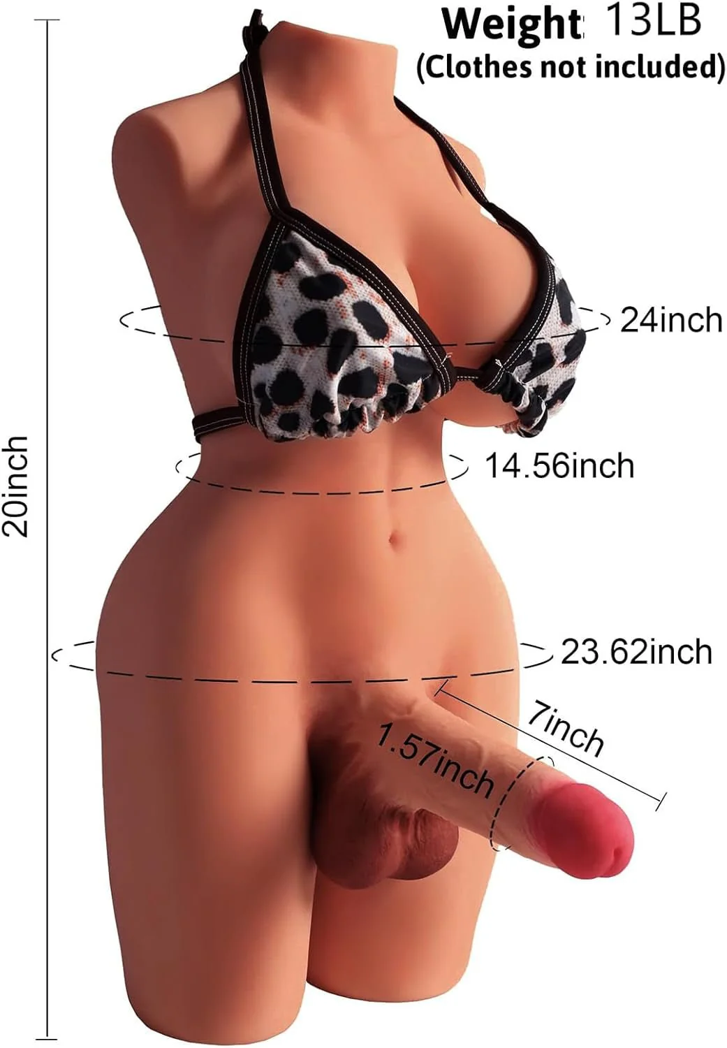 LenaArch 4-in-1 Trans Torso Sex Doll | 7" Bendable Dildo - Image 3