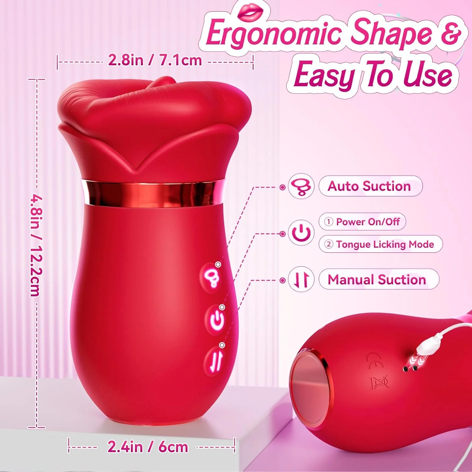 LickLure 5-in-1 Rose Sucking Vibrator - Image 8