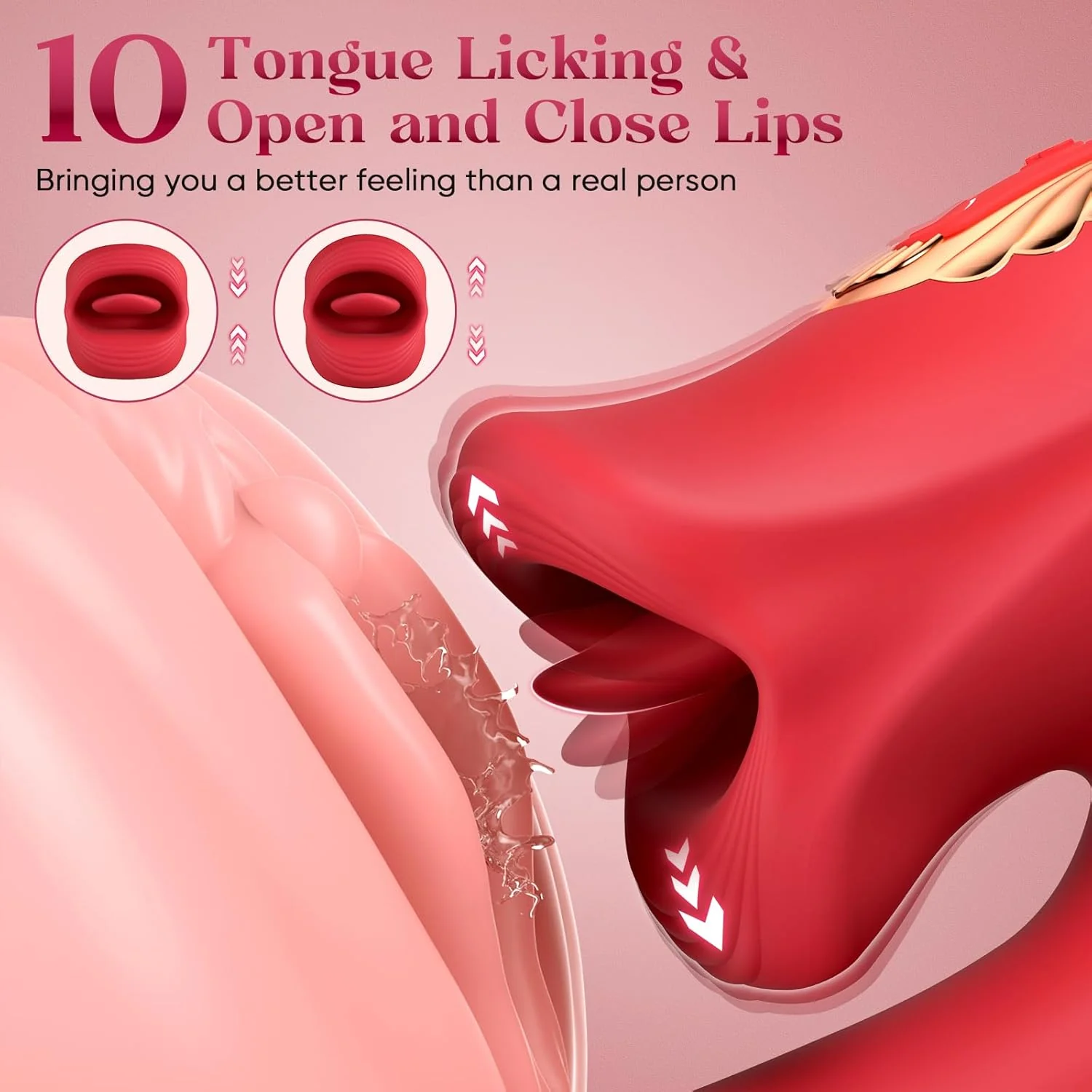 LipLash App-Controlled Flapping Tongue Rose Vibrator - Image 3