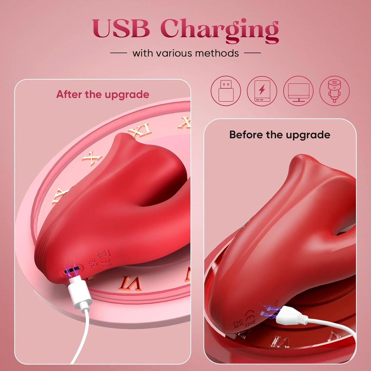 LipLash App-Controlled Flapping Tongue Rose Vibrator - Image 6