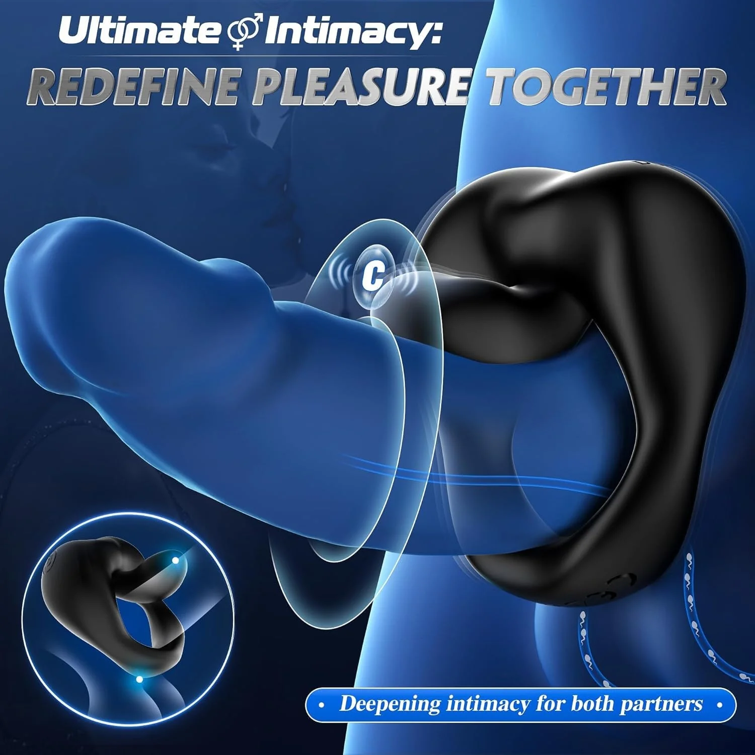 LipService Vibrating Couples Cock Ring 360° Adjustable 10 Modes - Image 2