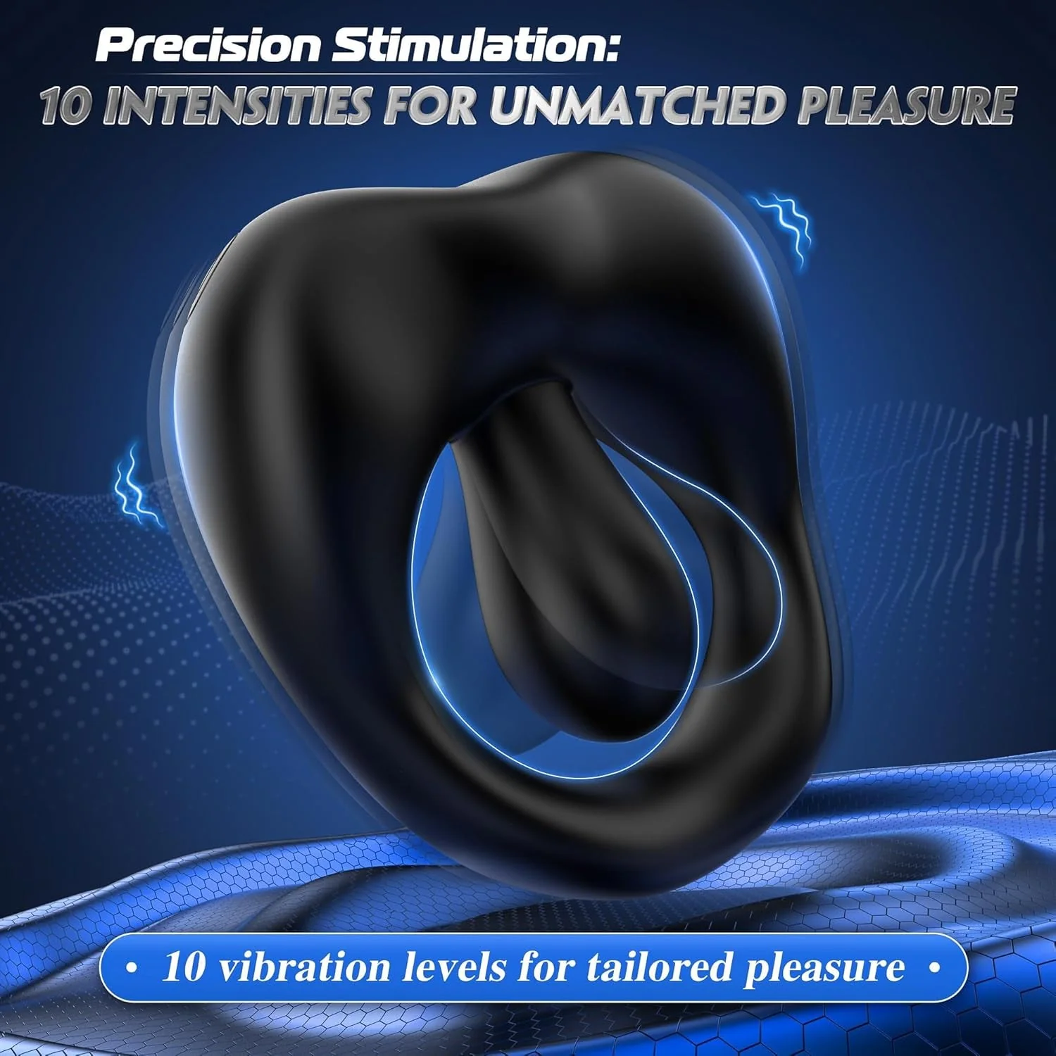 LipService Vibrating Couples Cock Ring 360° Adjustable 10 Modes - Image 3