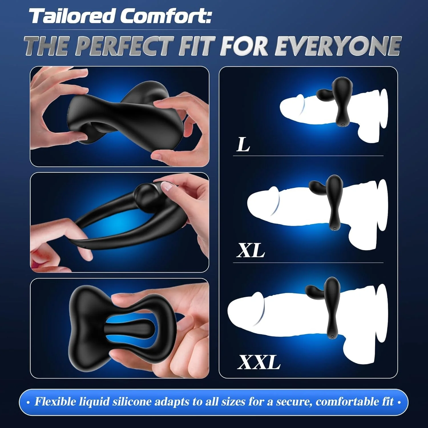 LipService Vibrating Couples Cock Ring 360° Adjustable 10 Modes - Image 4