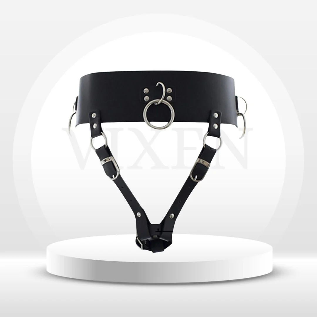 LockHold PU Leather Wand & Vibrator Harness Belt