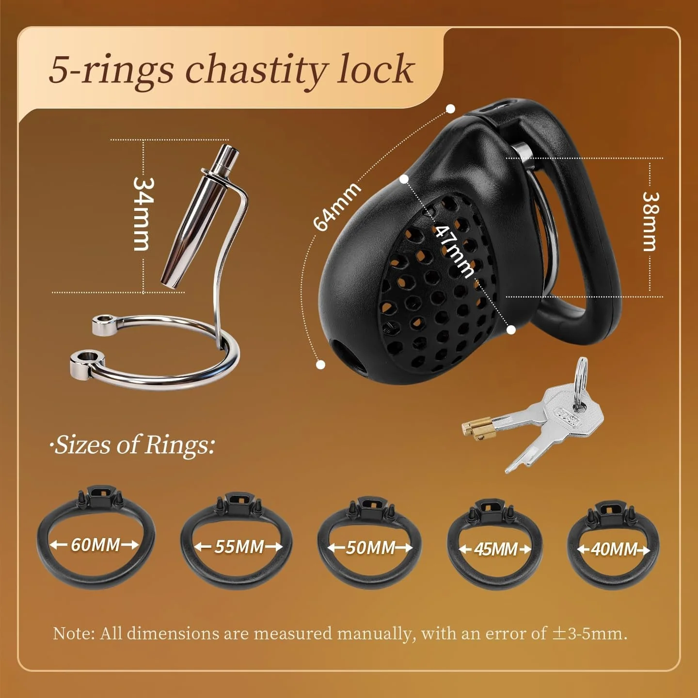 LockMaster Male Chastity Cage Kit & Urethral Sounds - Image 3