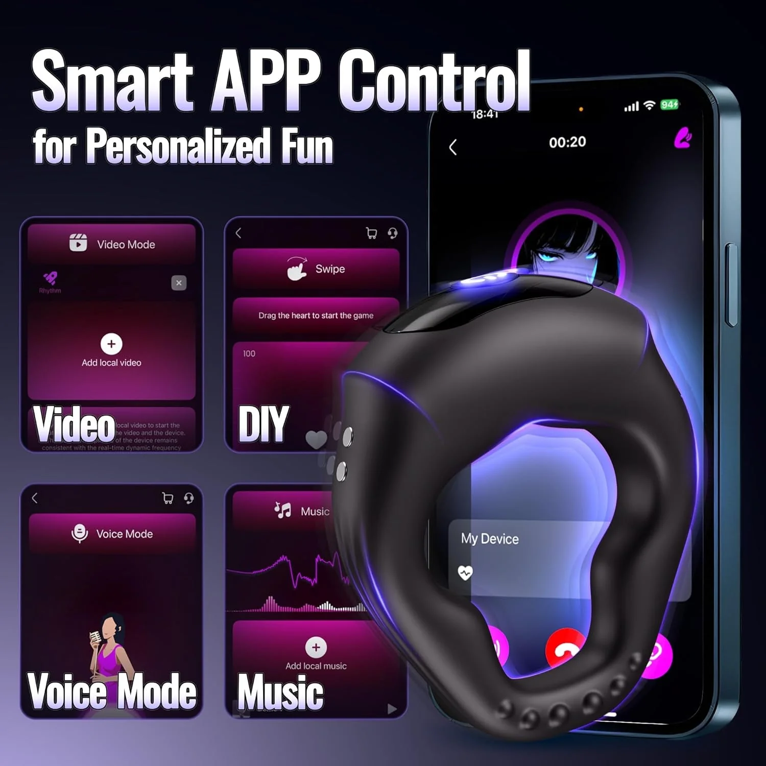 LockRhythm App-Control Vibrating Cock Ring - Image 5