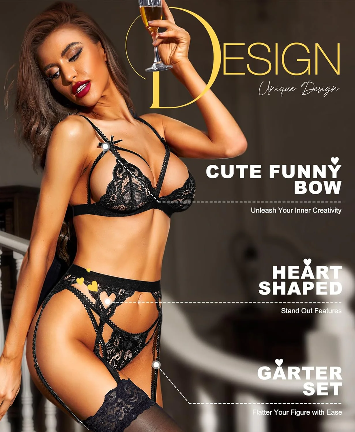 LoversMark 3-Piece Lace Garter Set - Image 4