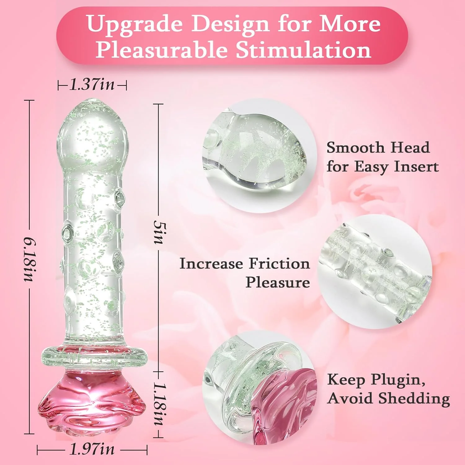 LumiRose Stimulating Beads Glass Plug - Image 4