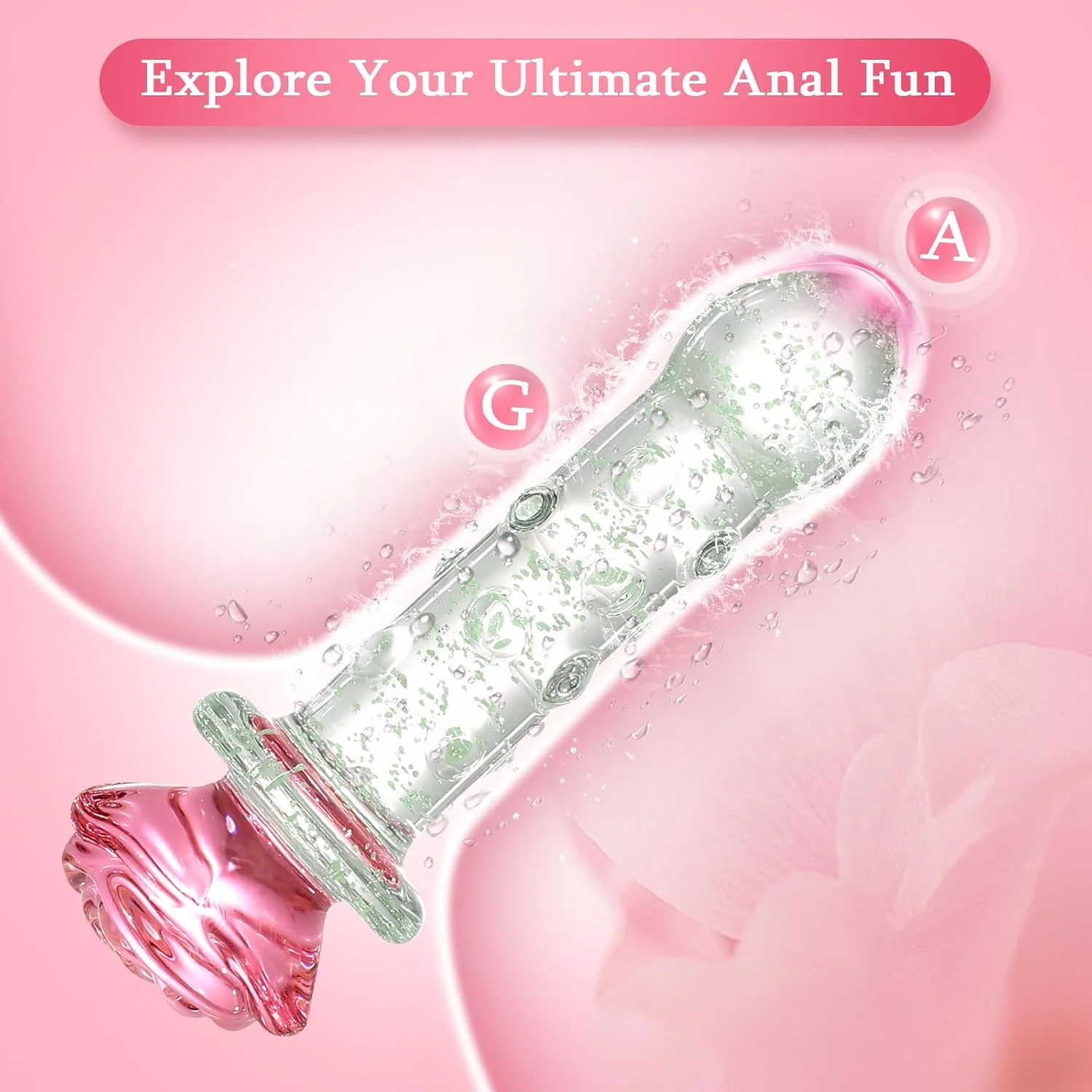 LumiRose Stimulating Beads Glass Plug - Image 5
