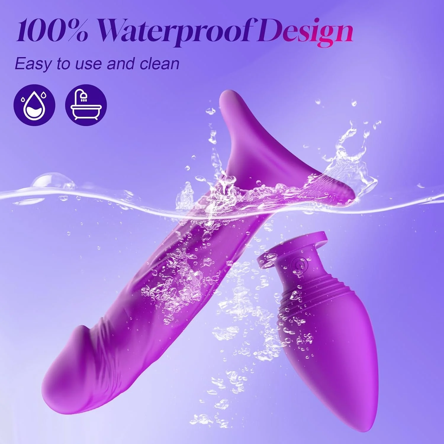 LureLock Dual-Ended Vibrating Dildo & Anal Plug Wand - Image 6