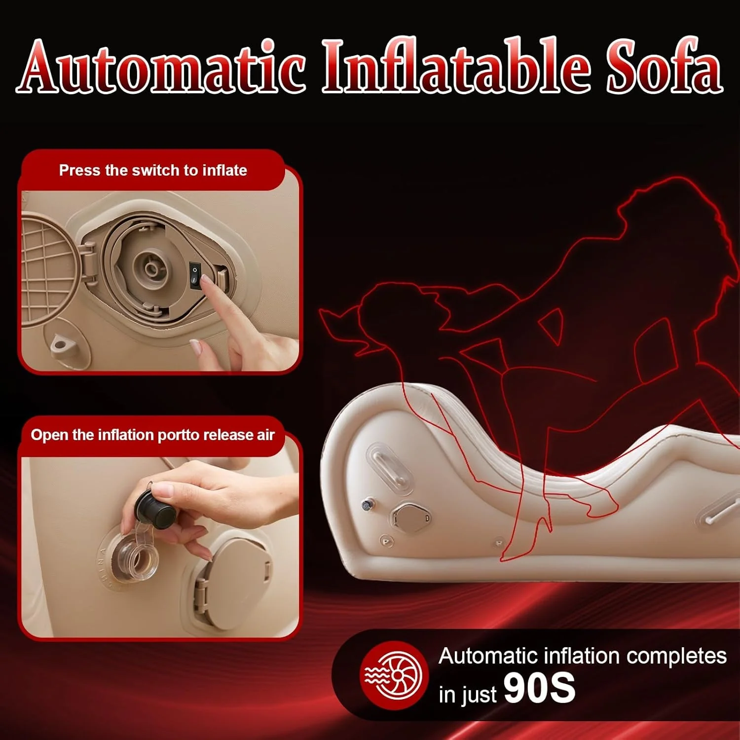 LushRise Automatic Inflatable Sex Sofa - Image 3