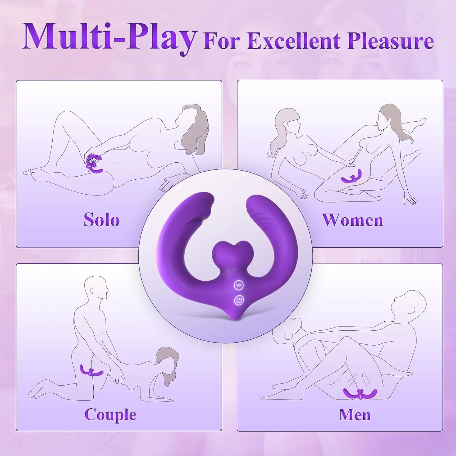 LustLink Dual-Ended Dildo Vibrator - Image 4
