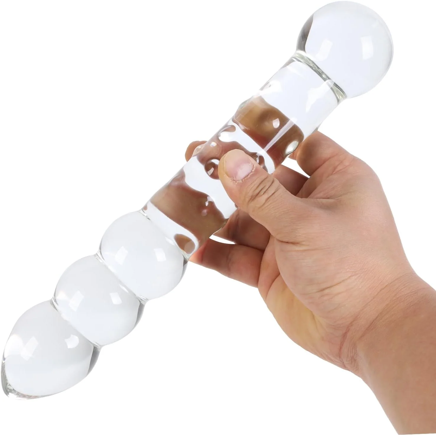 LustSphere XL Glass Dual Ended Anal Beads Wand - Image 2