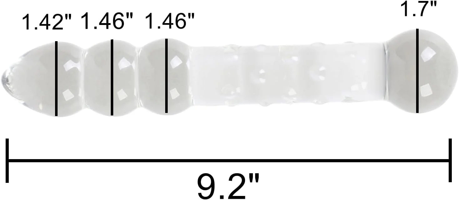 LustSphere XL Glass Dual Ended Anal Beads Wand - Image 3