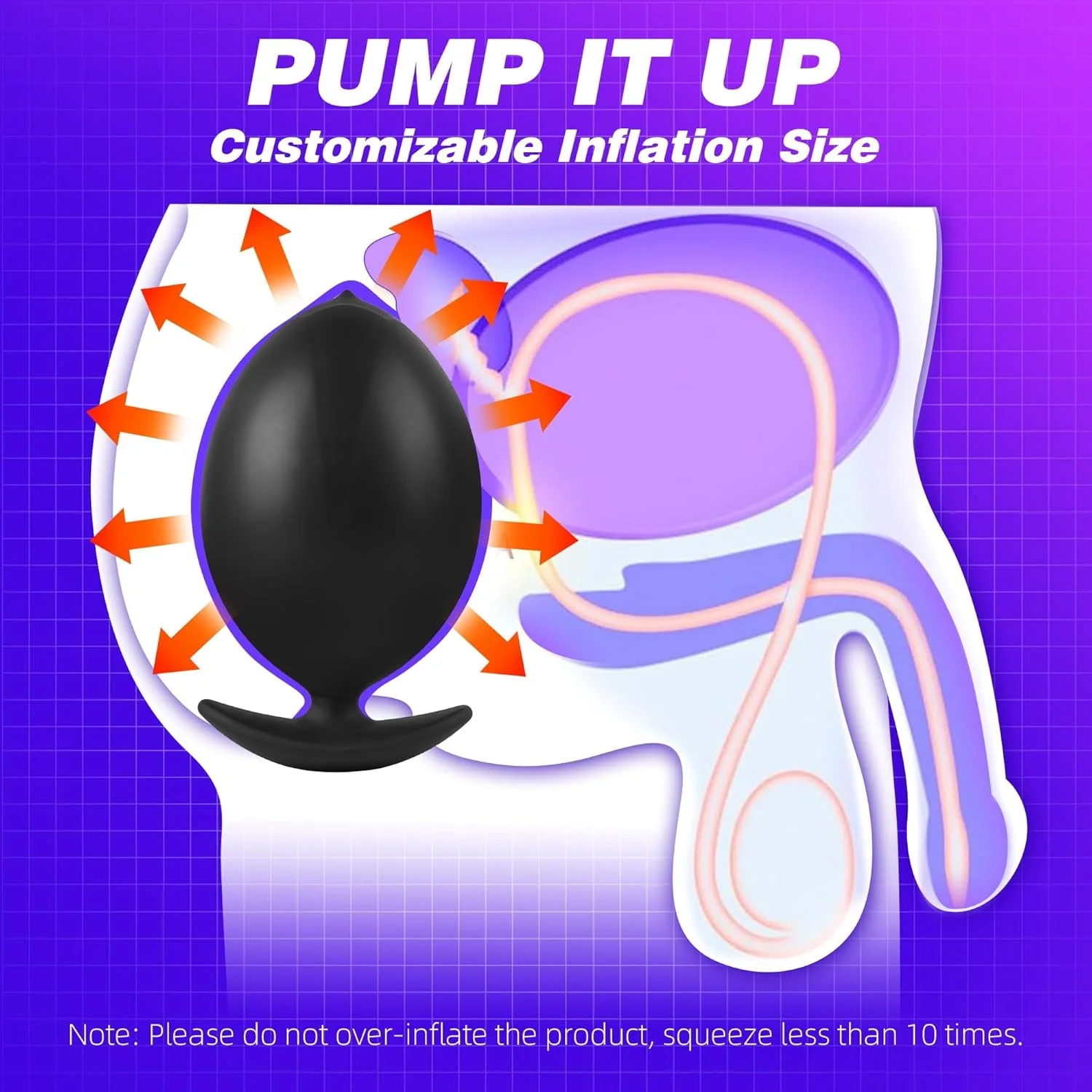 MagnaRise Magnetic Inflatable Butt Plug with Rolling Core - Image 2