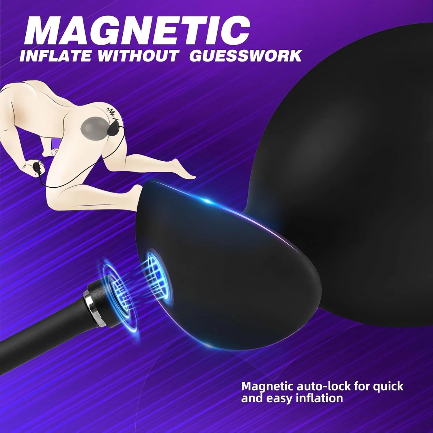 MagnaRise Magnetic Inflatable Butt Plug with Rolling Core - Image 3