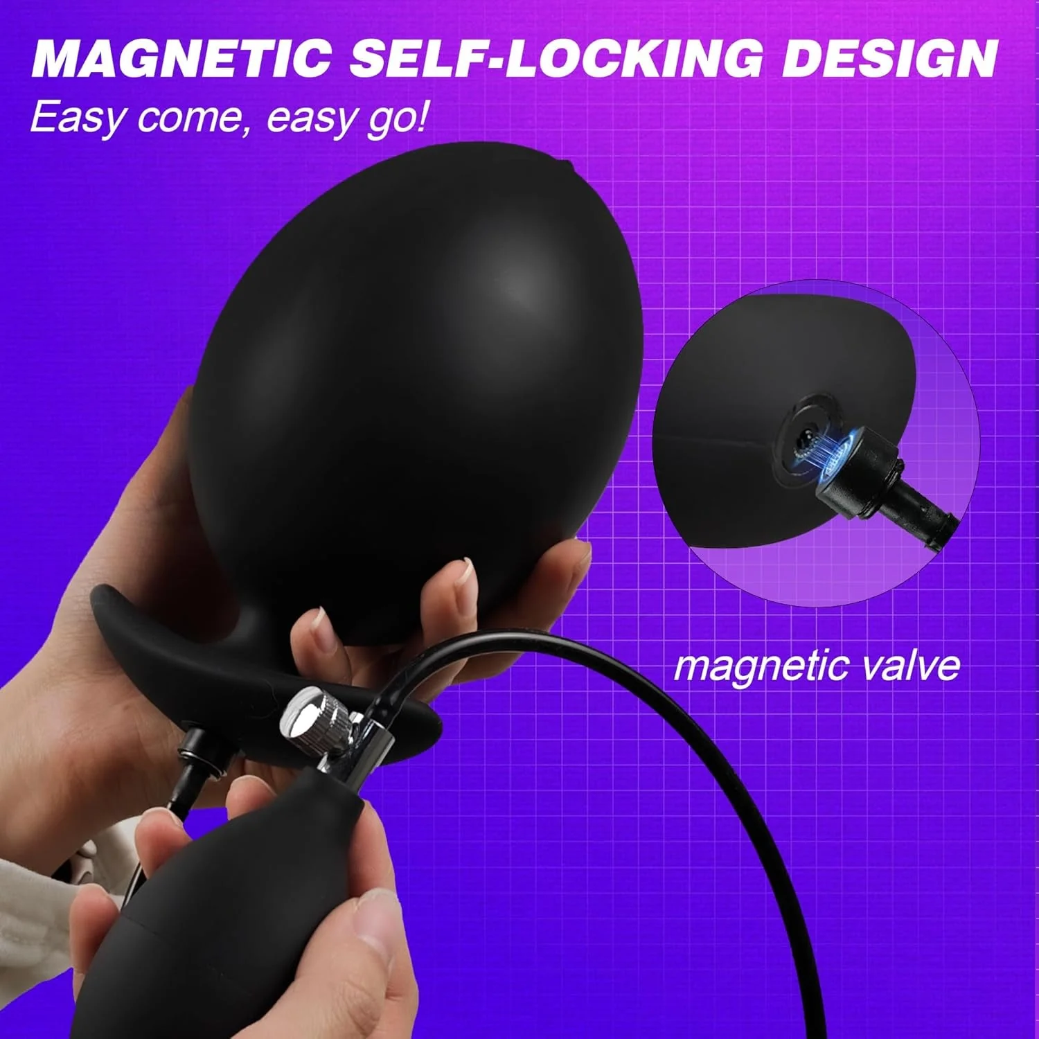 MagnaRise Magnetic Inflatable Butt Plug with Rolling Core - Image 5