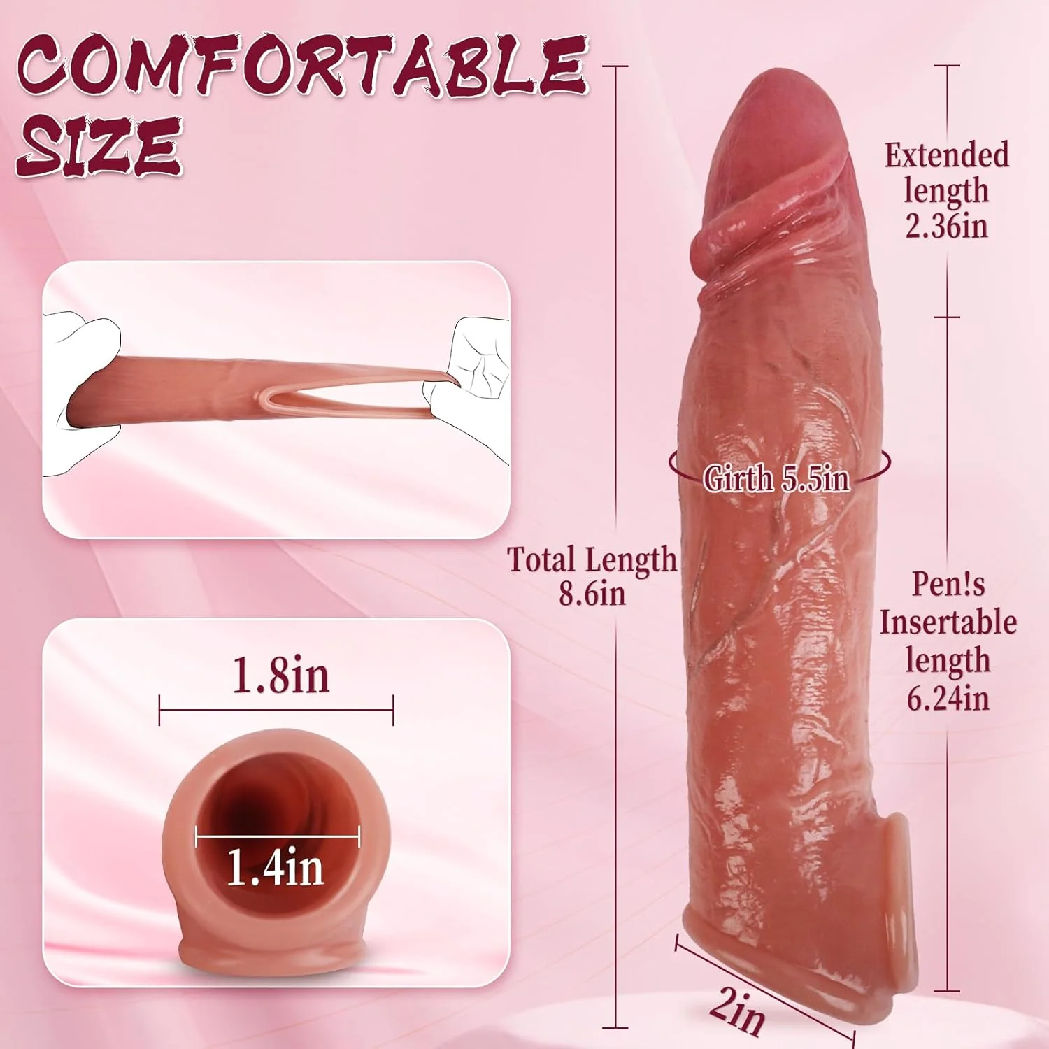 MaxGirth+ Sleeve Realistic Penis Extender - Image 4
