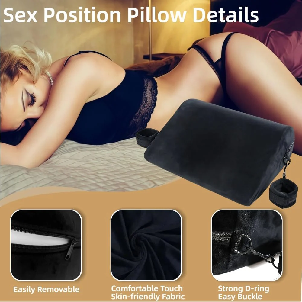 MidnightCurve Sex Position Pillow with Restraint Cuffs - Image 5