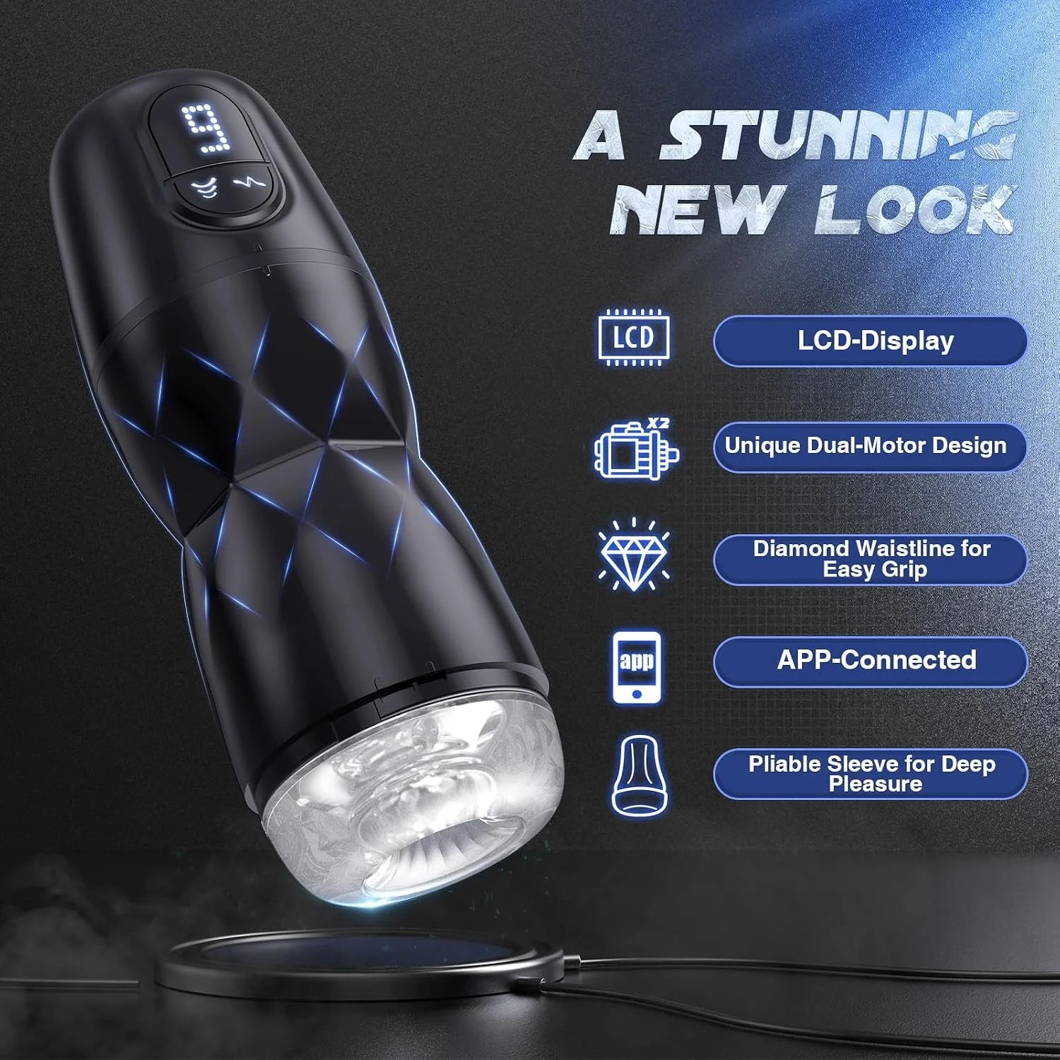 MidnightPhantom App-Control Male Masturbator | Suction & Vibration - Image 3