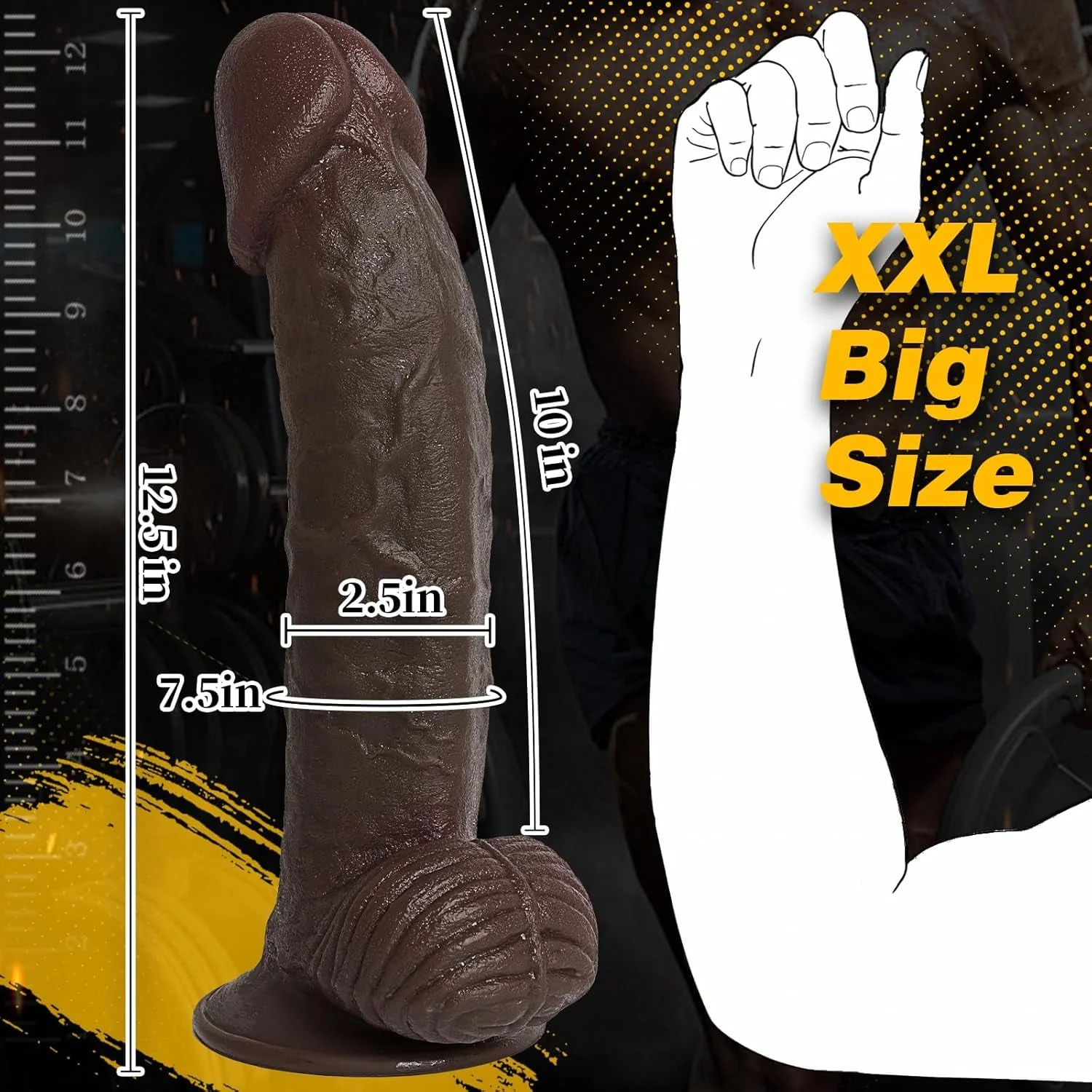 MidnightStallion 12.5" XXL Horse Dildo | Dual-Density Suction Cup - Image 2