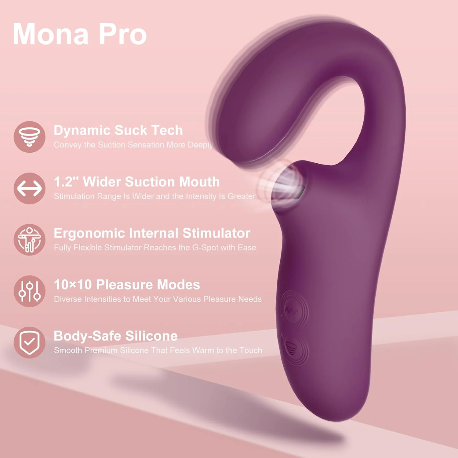 MidnightVibe Dual Pleasure Suction Vibrator - Image 3