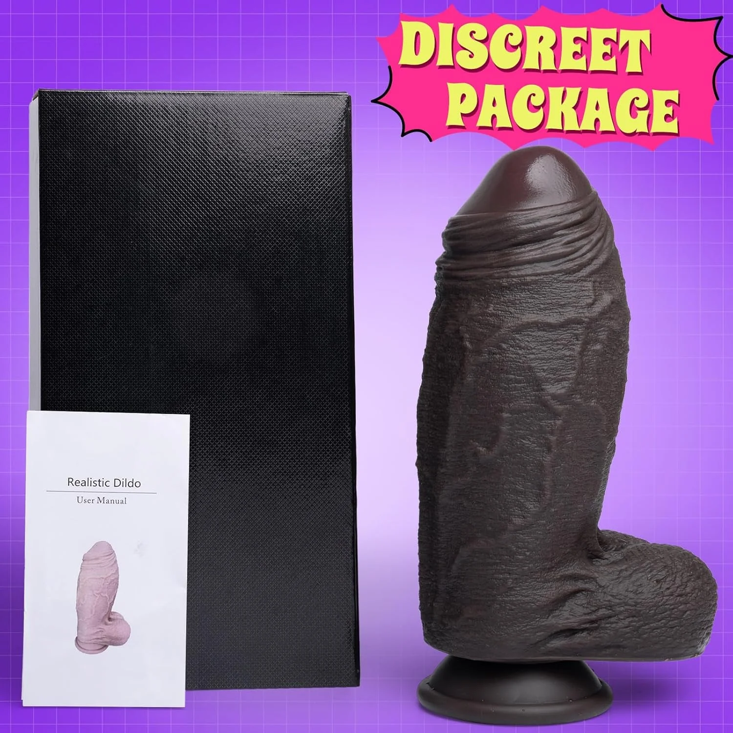 MightyGirth XXL Uncut Suction Cup Ebony Dildo 3" Diameter - Image 6