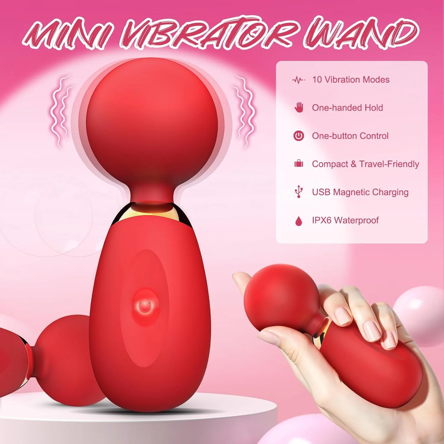 MiniGlow Compact Clitoral Vibrator Wand - Image 2