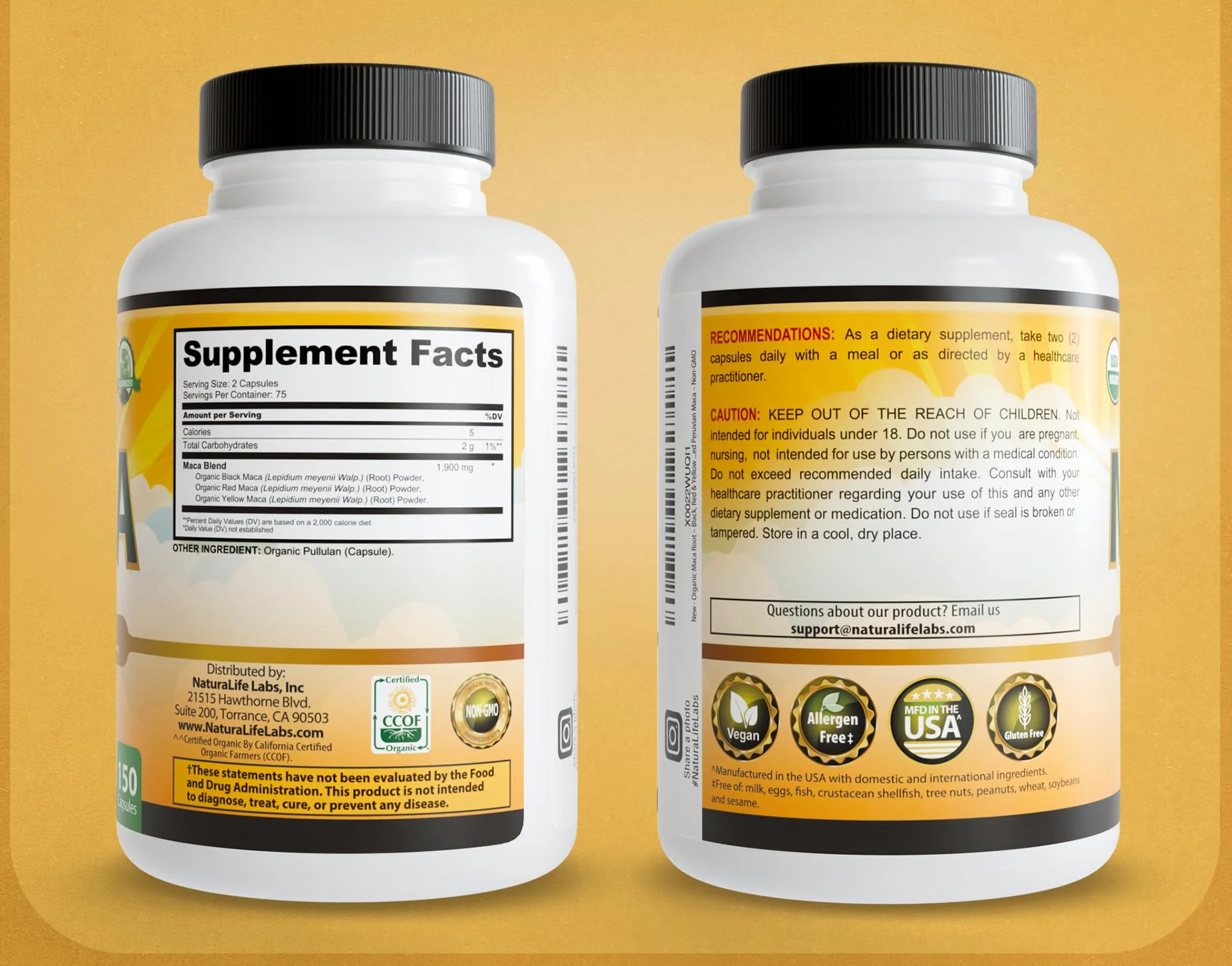 Organic Maca 1900mg — Female Libido | NaturaLife Labs - Image 7