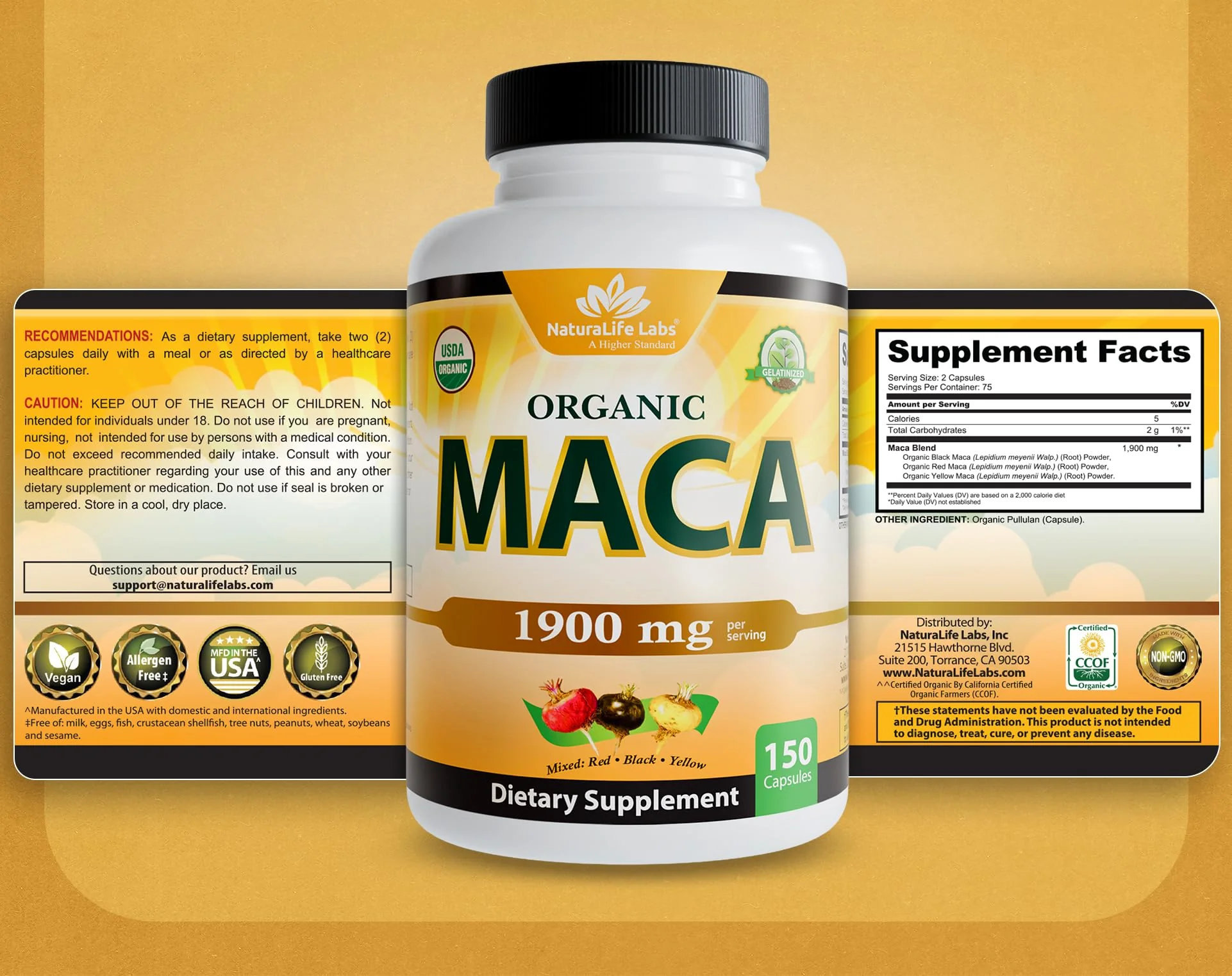 Organic Maca 1900mg — Female Libido | NaturaLife Labs - Image 8