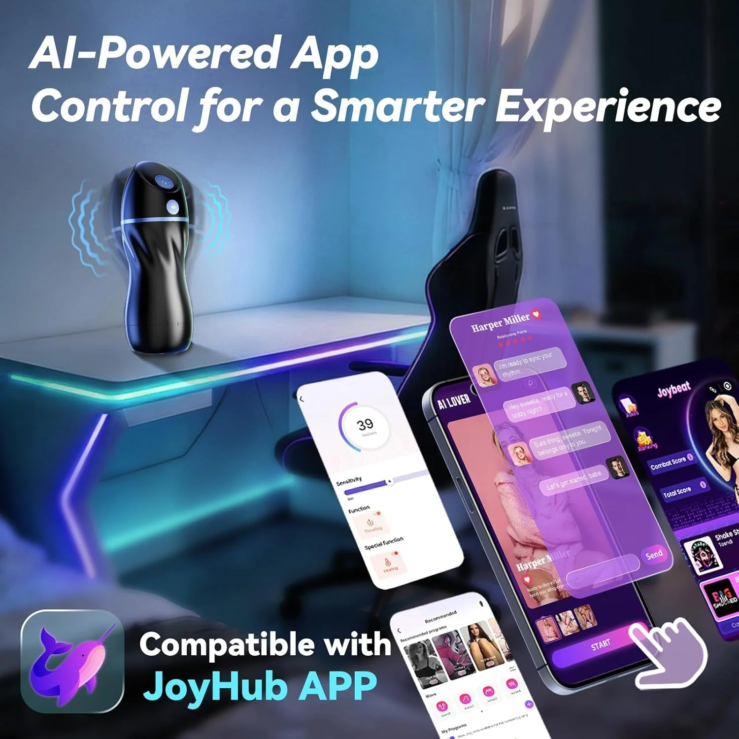 NeonLover AI Male Masturbator | App Control, Suction & Vibe - Image 4