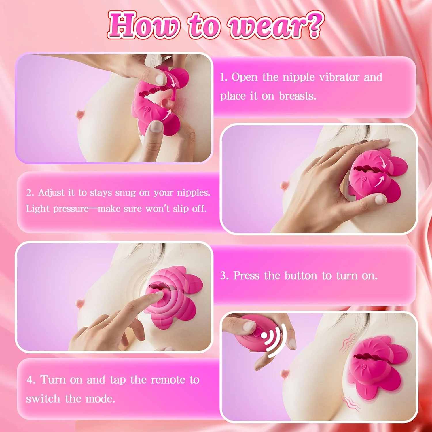 NipPetal Remote Vibrating Nipple Clamps - Image 4