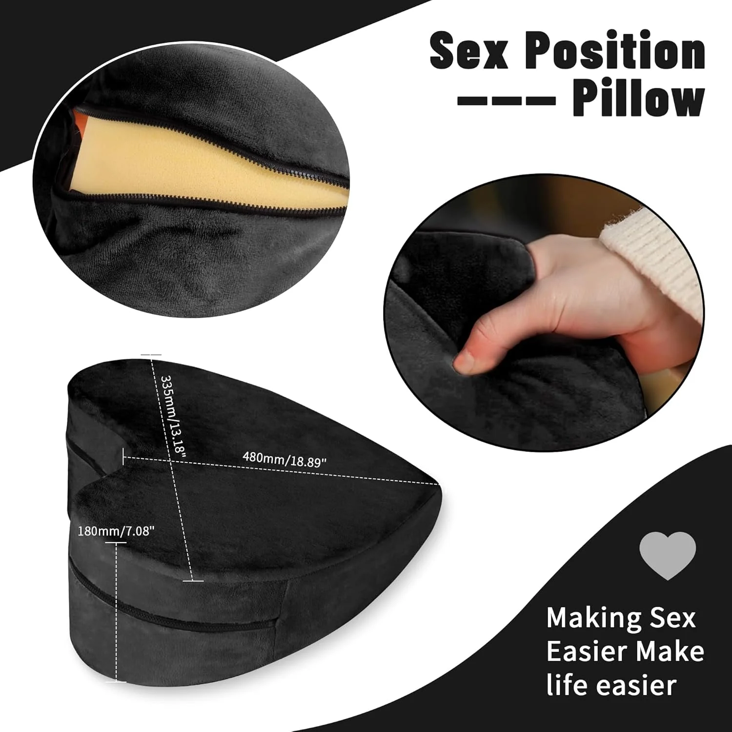 NoirAmour Heart-Shaped Sex Position Pillow - Image 3
