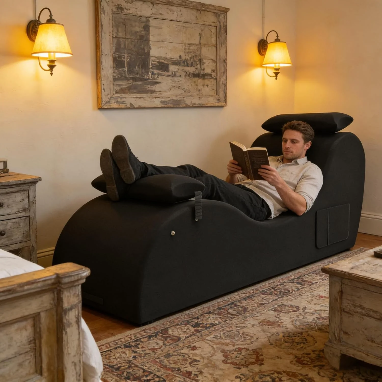NoirArc Premium Black Sex Chaise Lounge Chair - Image 4