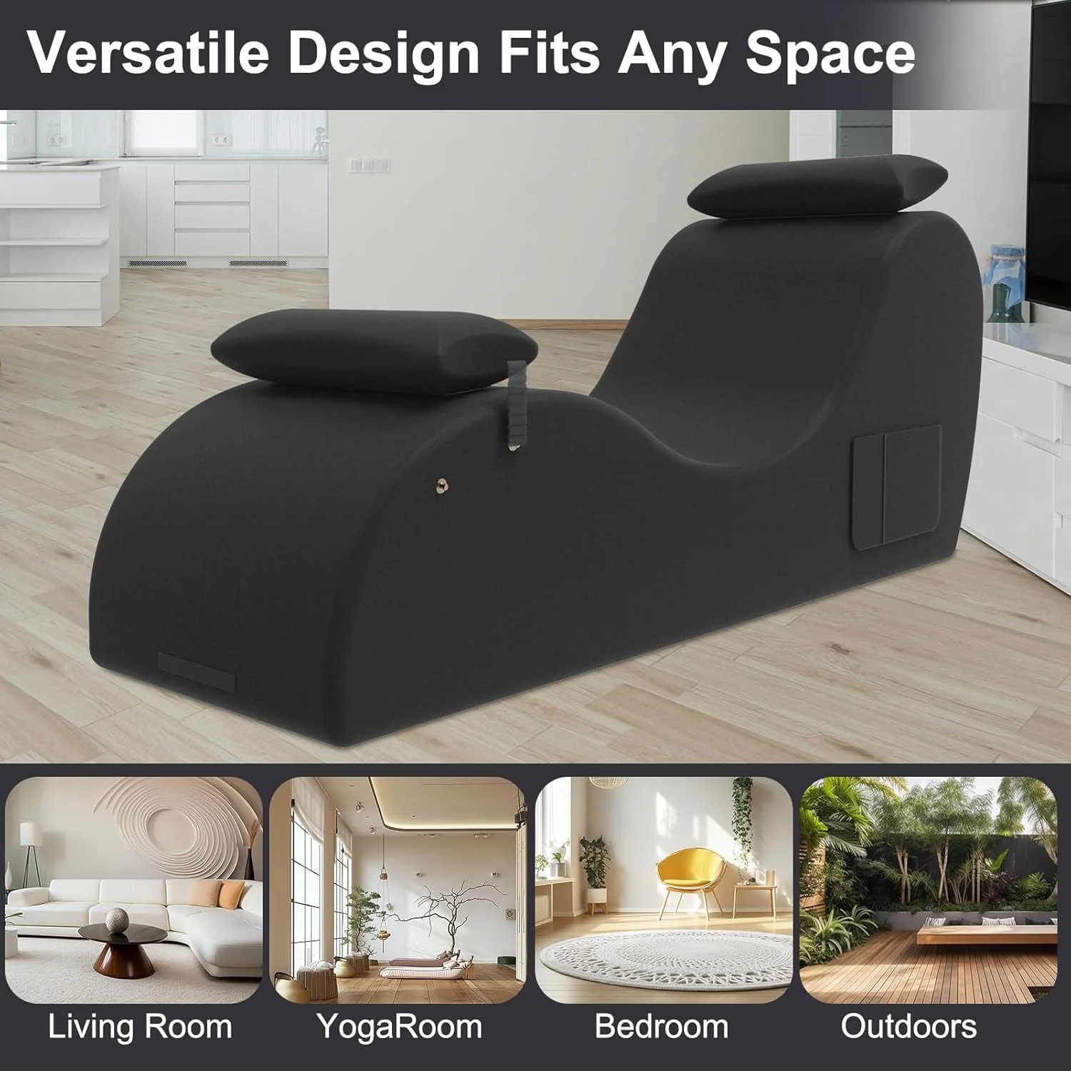 NoirArc Premium Black Sex Chaise Lounge Chair - Image 8
