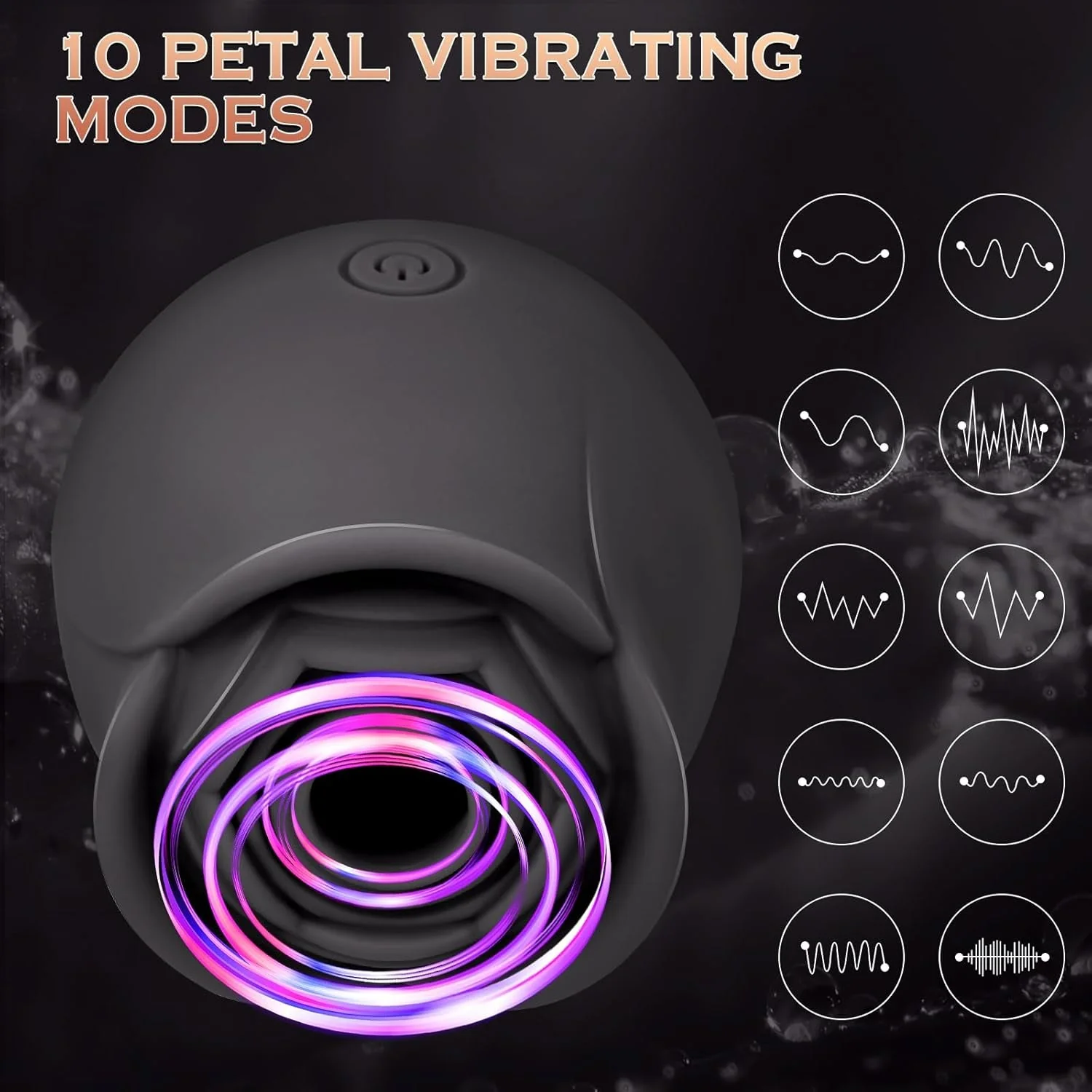 NoirBloom Black App Controlled Rose Suction Vibrator - Image 3
