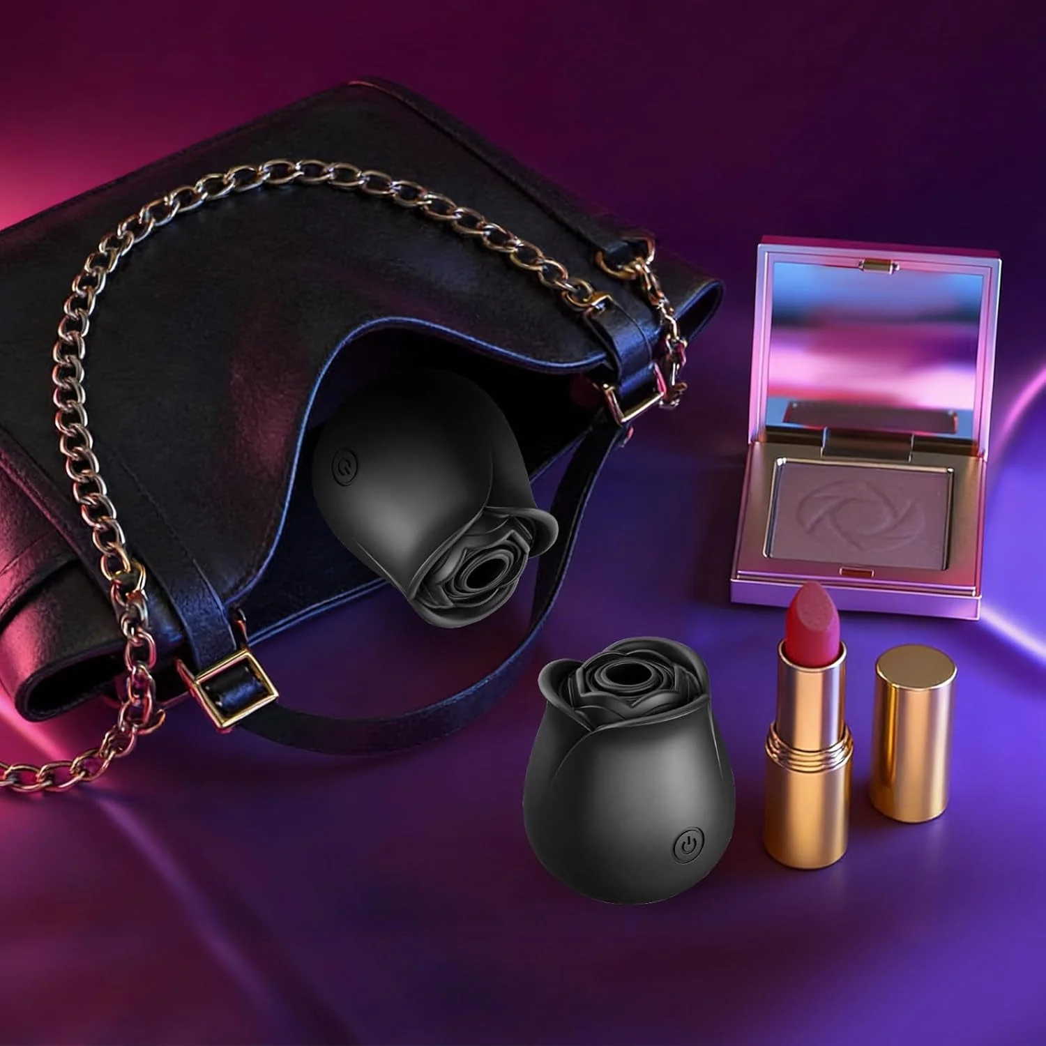 NoirBloom Black App Controlled Rose Suction Vibrator - Image 6