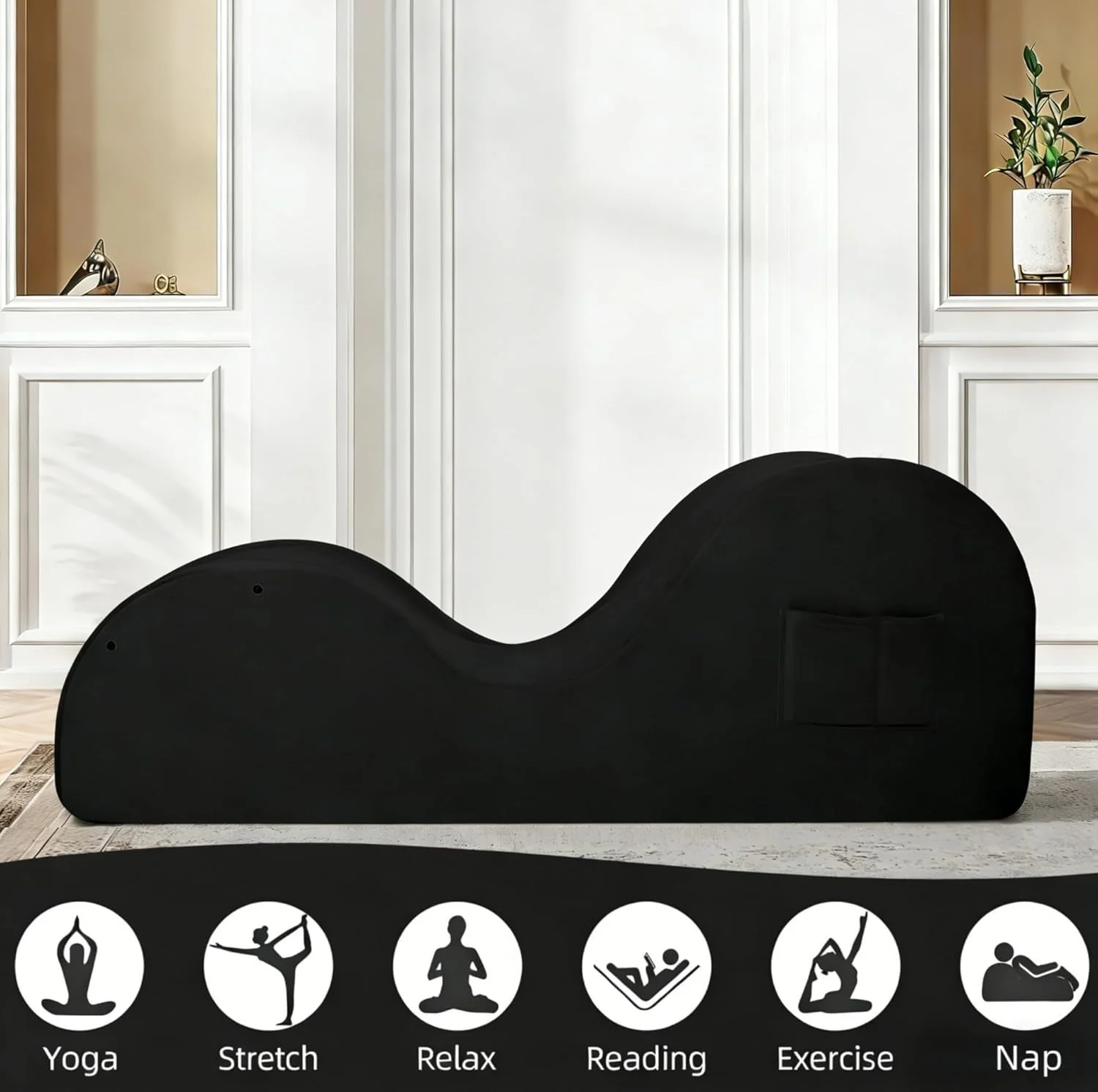 NoirCurve XL Black Sex Chaise Lounge - Image 4