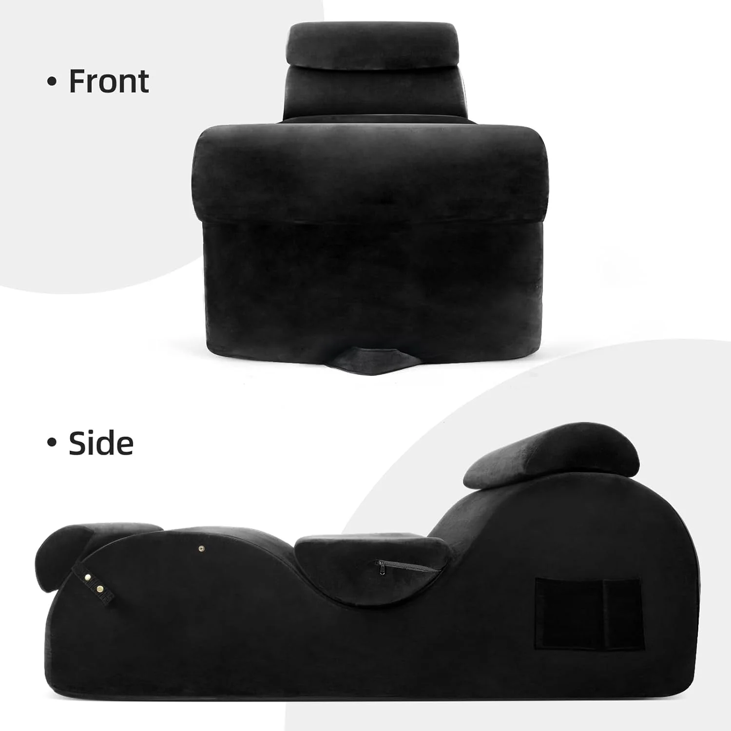 NoirCurve XL Black Sex Chaise Lounge - Image 6