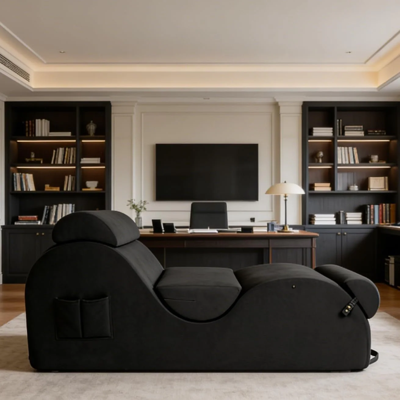 NoirCurve XL Black Sex Chaise Lounge - Image 7