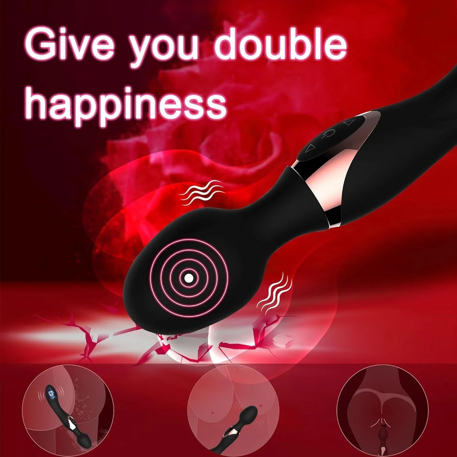 NoirDuo Black Dual Motor Sex Wand - Image 3