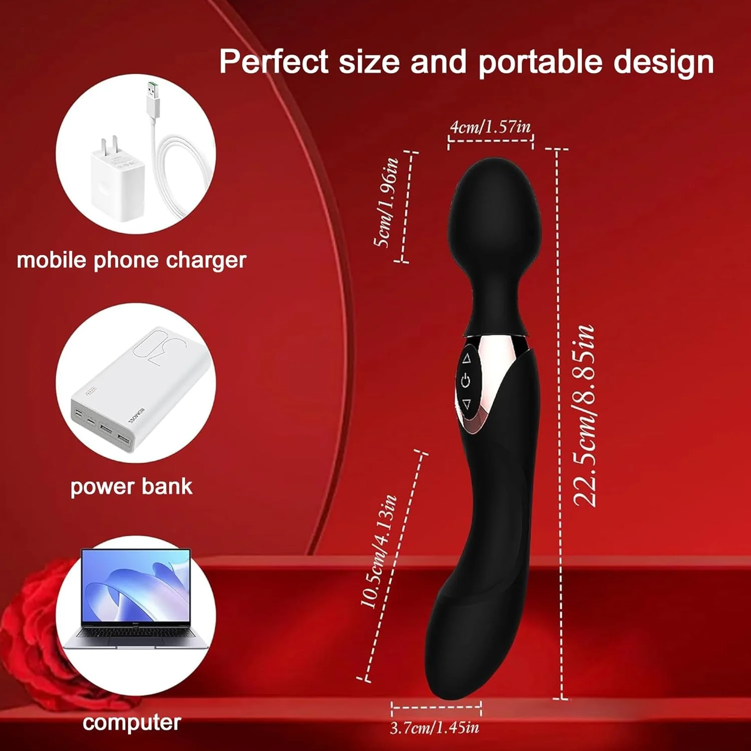 NoirDuo Black Dual Motor Sex Wand - Image 6