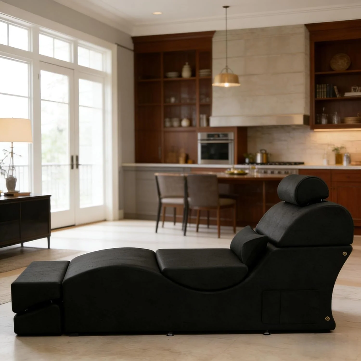 NoirFold Black Fold-Out Sex Chaise Lounge - Image 4